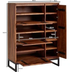 Wohnen Sheesham Schuhschrank mit Bügelgestell - Elmin