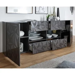 Wohnen Wohnzimmer Komplett*Sideboard & Türen-Kommode & Sofatisch - Kuriasna (dreiteilig)