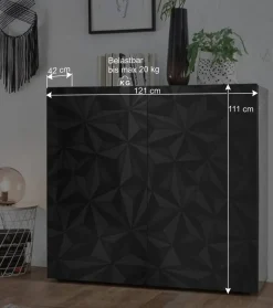 Wohnen Wohnzimmer Komplett*Sideboard & Türen-Kommode & Sofatisch - Kuriasna (dreiteilig)