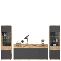 Wohnen Sideboard & zwei Vitrinenschränke Set - Lucios (dreiteilig)