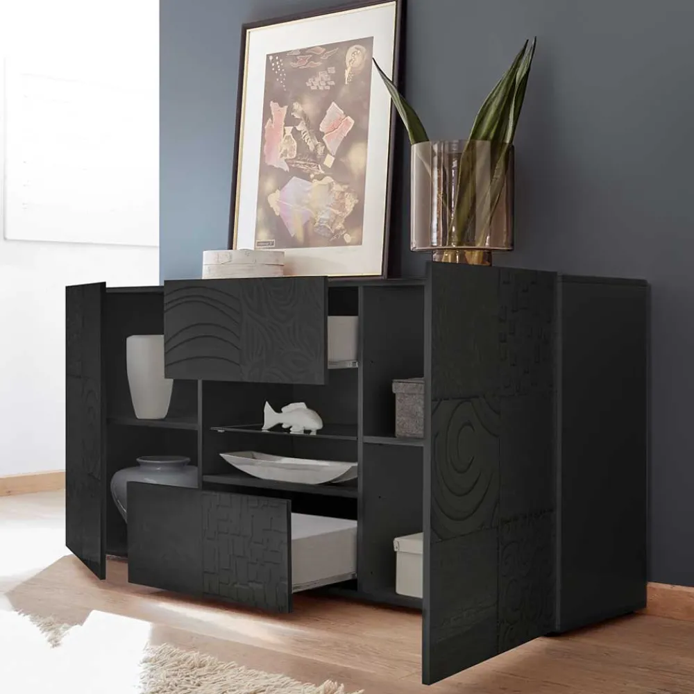 Wohnen Sideboard in Anthrazit glänzend lackiert - Ipatal I