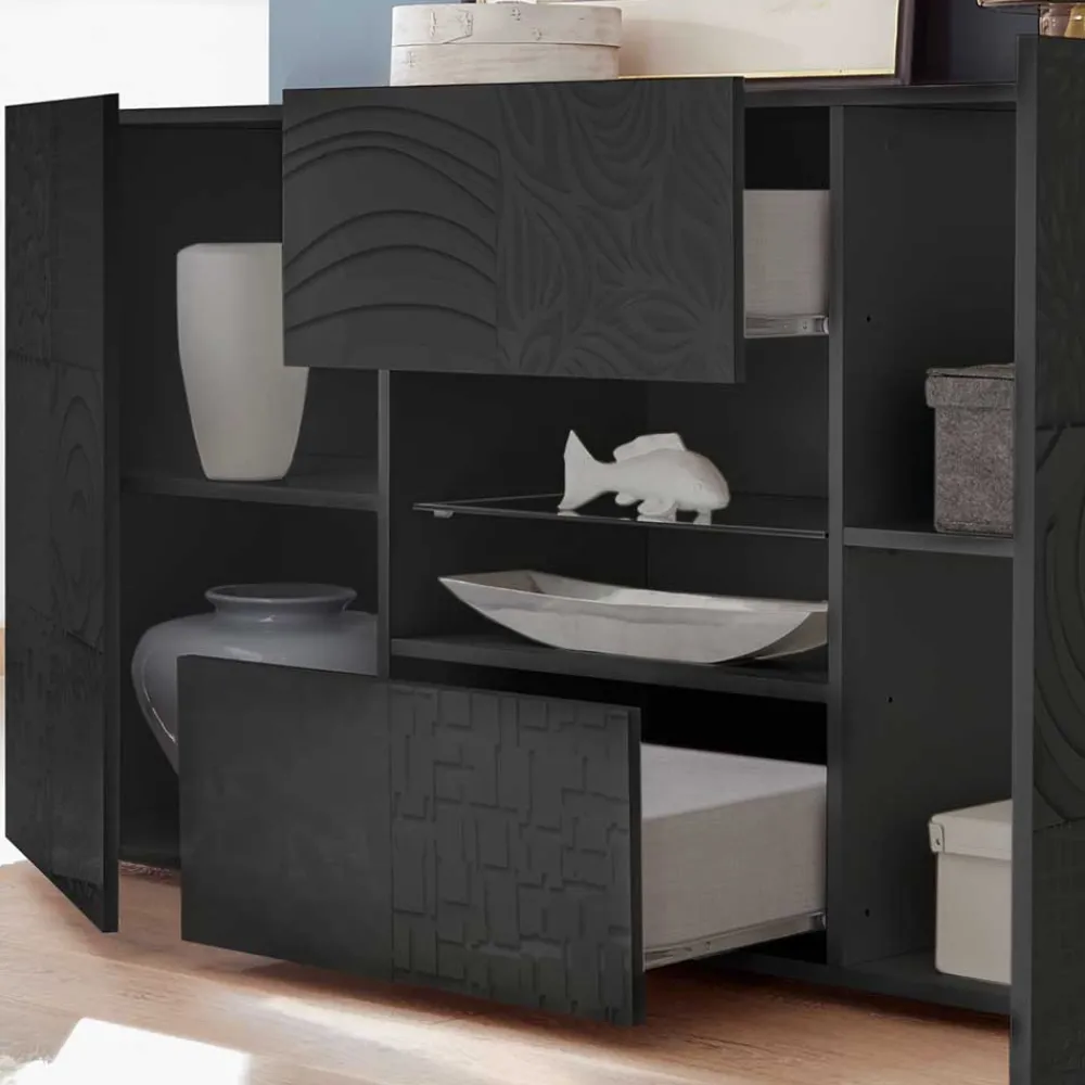 Wohnen Sideboard in Anthrazit glänzend lackiert - Ipatal I