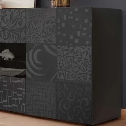 Wohnen Sideboard in Anthrazit glänzend lackiert - Ipatal I