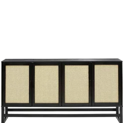 Wohnen Sideboard in Dunkelbraun mit Wiener Geflecht - Santiana