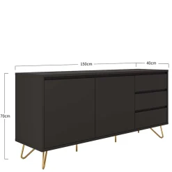 Wohnen Küchenschränke|Sideboards*Sideboard in Grau & Gold - Tajibo