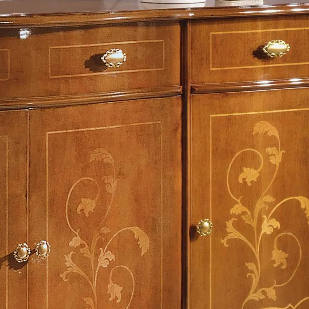 Wohnen Sideboards*Sideboard in Nussbaum mit Ranken Dekor - Carlenna