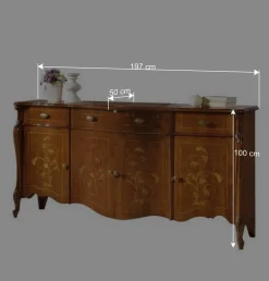 Wohnen Sideboards*Sideboard in Nussbaum mit Ranken Dekor - Carlenna