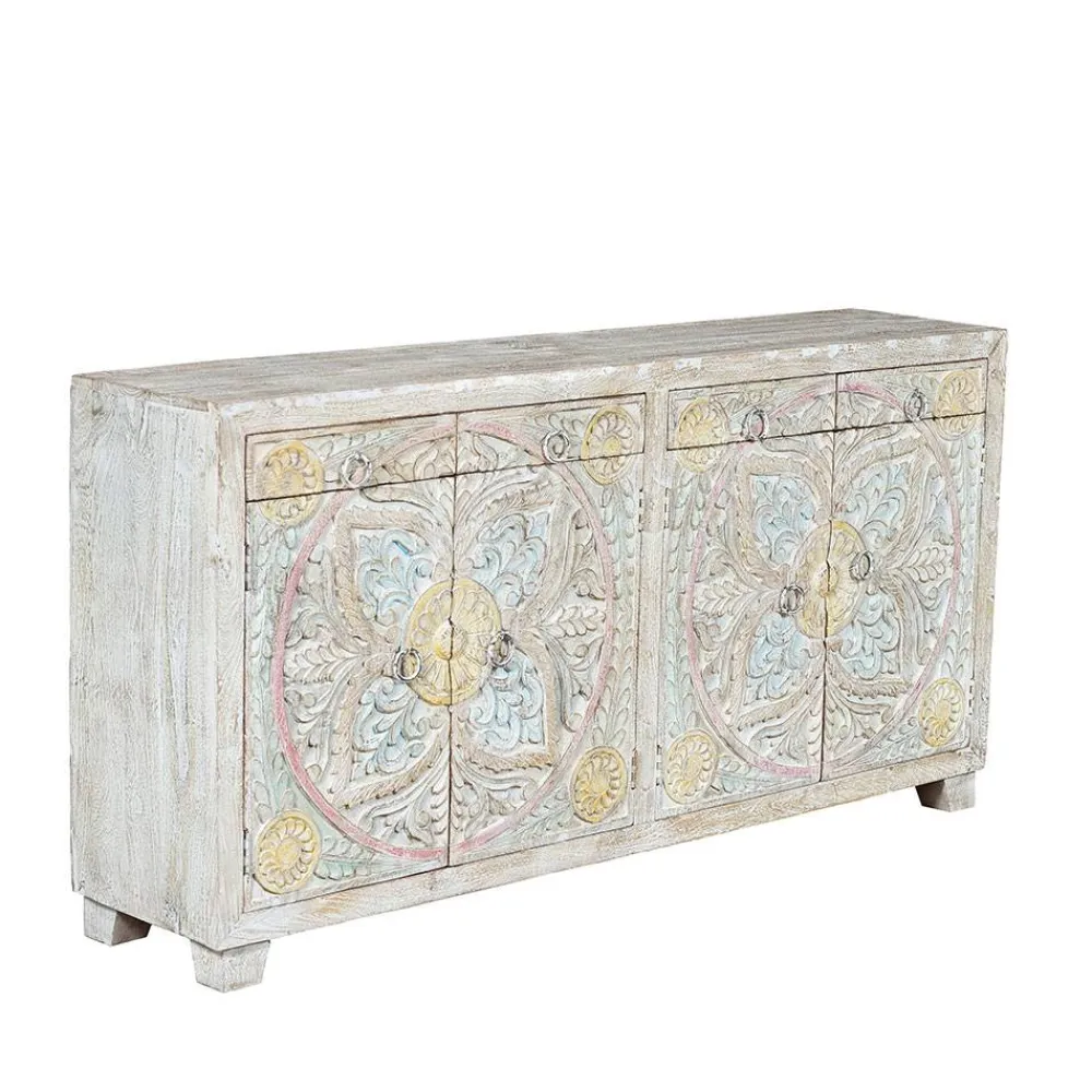 Wohnen Sideboard in White Wash und Pastellfarben - Cranita