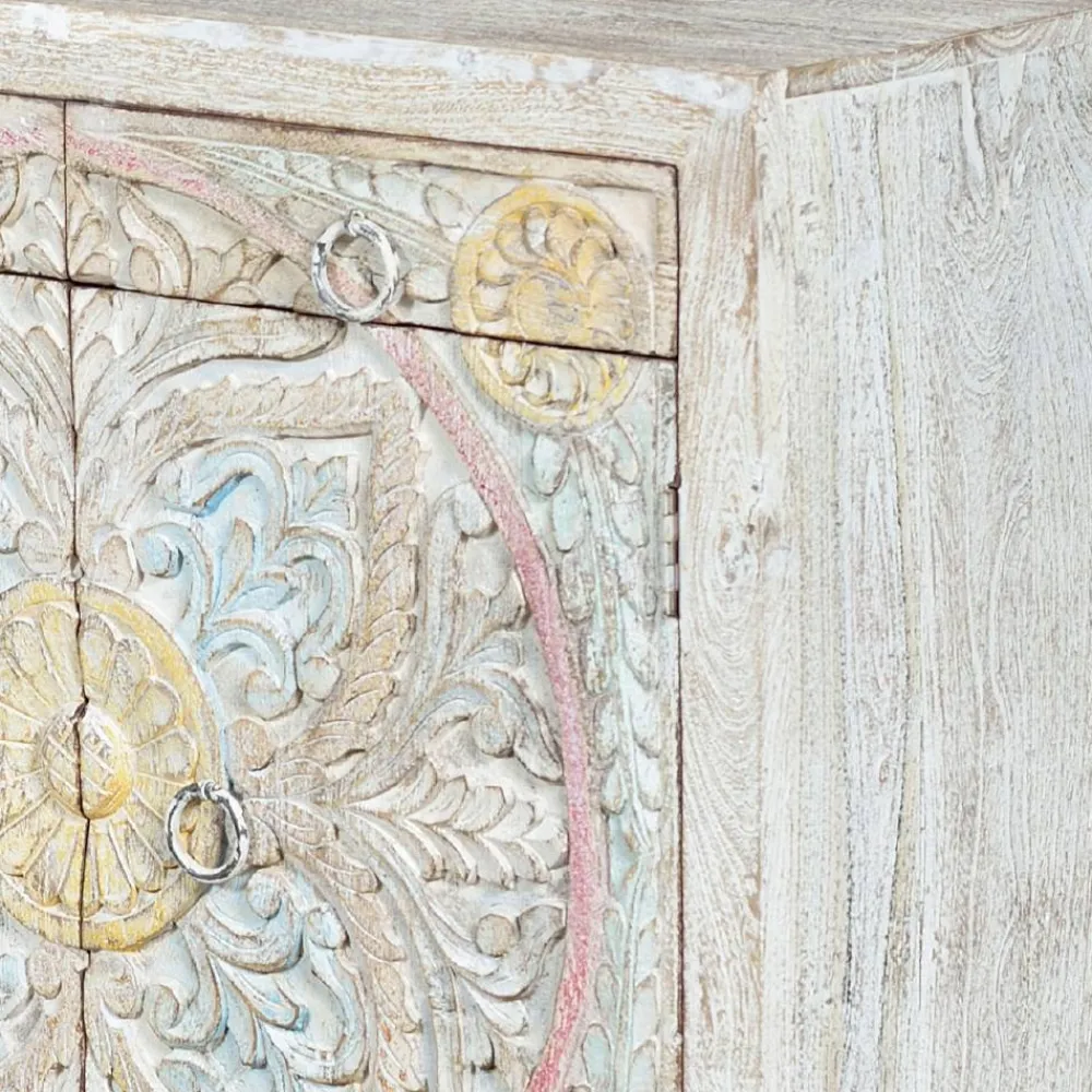 Wohnen Sideboard in White Wash und Pastellfarben - Cranita