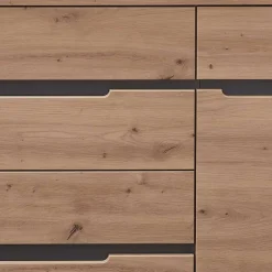 Wohnen Graue Möbel|Küchenschränke*Sideboard in Wildeiche & Dunkelgrau - Kuetra