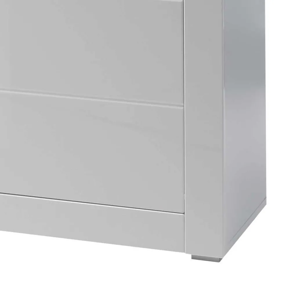 Wohnen Sideboard mit 3 gedämpften Türen Mextra in Weiß Hochglanz