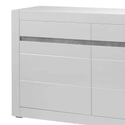 Wohnen Sideboard mit 3 gedämpften Türen Mextra in Weiß Hochglanz