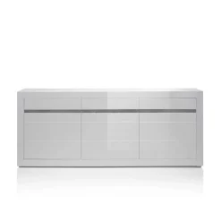 Wohnen Sideboard mit 3 gedämpften Türen Mextra in Weiß Hochglanz