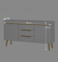 Wohnen Sideboard mit drei Schubladen und zwei Türen - Ginko