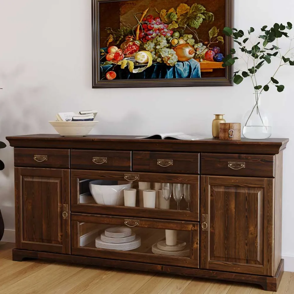 Wohnen Kolonialmöbel*Sideboard mit Glas im Kolonialstil - Jurcavs