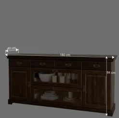 Wohnen Kolonialmöbel*Sideboard mit Glas im Kolonialstil - Jurcavs