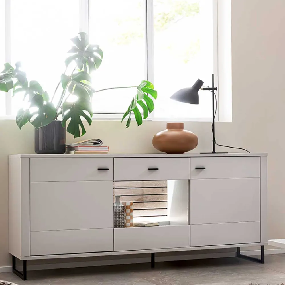 Wohnen Sideboards*Sideboard mit Glaseinsatz modern - Varzino