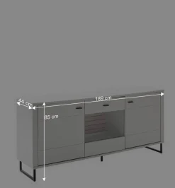 Wohnen Sideboards*Sideboard mit Glaseinsatz modern - Varzino