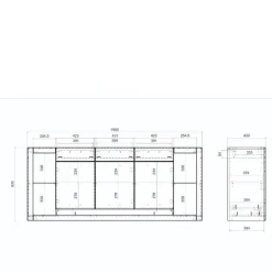 Wohnen Küchenschränke|Sideboards*Sideboard mit vier offenen Fächern - Adejano