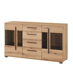 Wohnen Küchenschränke|Sideboards*Sideboard Vitrine in Eiche Dekor - Brocus