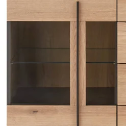 Wohnen Küchenschränke|Sideboards*Sideboard Vitrine in Eiche Dekor - Brocus