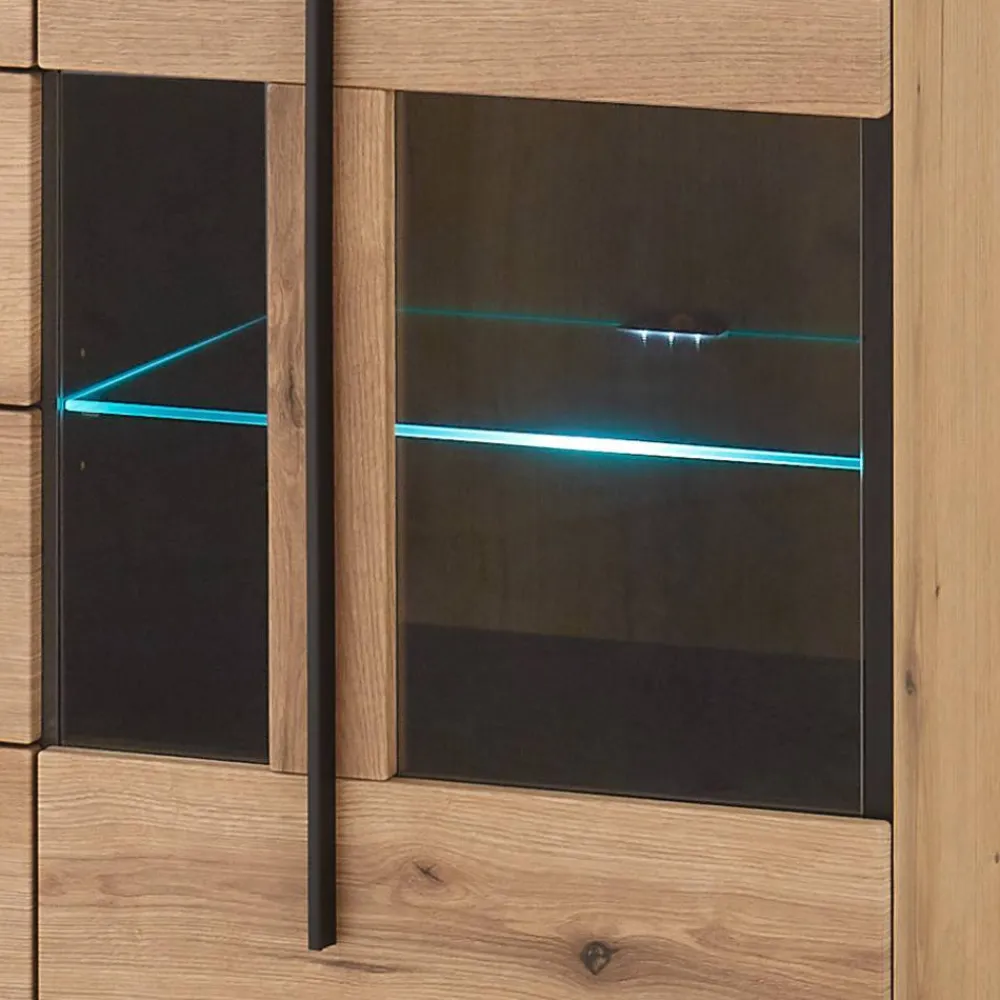 Wohnen Küchenschränke|Sideboards*Sideboard Vitrine in Eiche Dekor - Brocus