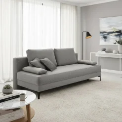 Wohnen Schlafsofas*Silbergraue Klappcouch mit Federkern - Tephania