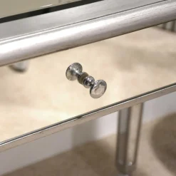 Wohnen Jugendzimmertische|Kinderschreibtische*Silberner Schreibtisch mit Verspiegelung - Adda