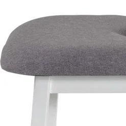 Wohnen Skandinavische Möbel|Schuhschränke*Sitzbank aus Bambus in Weiß mit Polster - Bilbaos