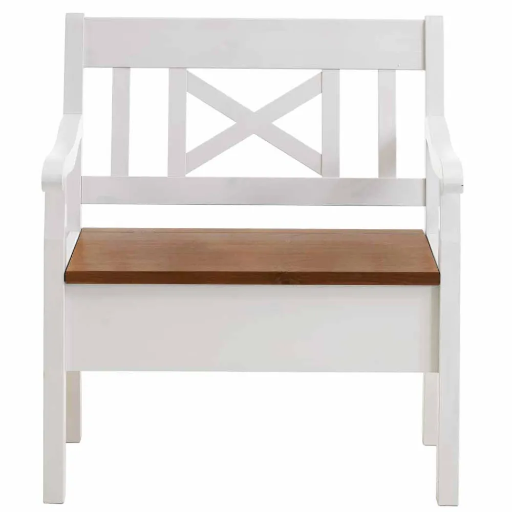 Wohnen Sitzbank Barlad in Weiß Bernsteinfarben