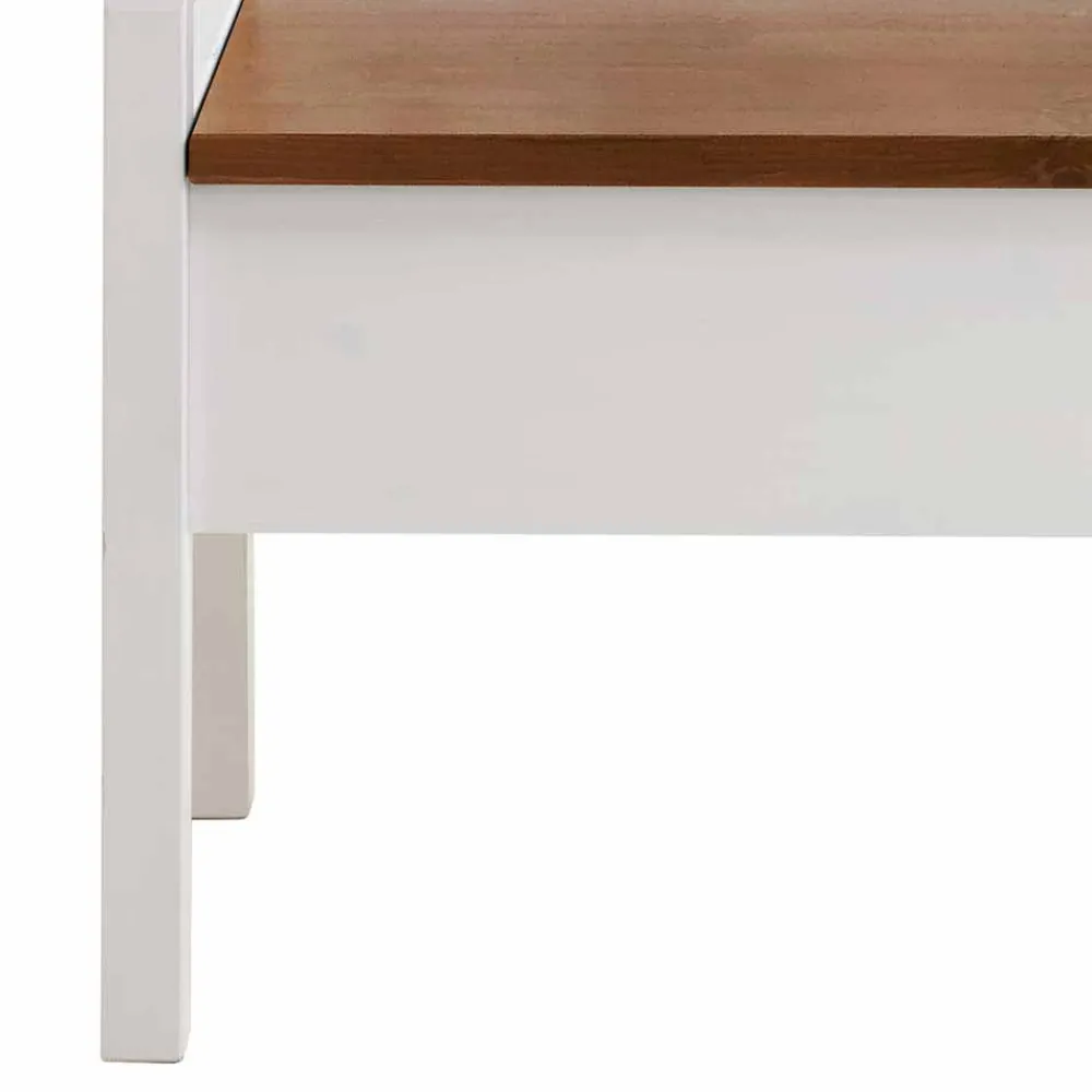 Wohnen Sitzbank Barlad in Weiß Bernsteinfarben