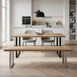 Wohnen Sitzbank Jasmina aus Eiche Massivholz