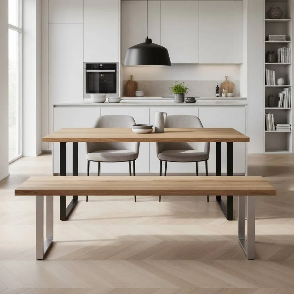 Wohnen Sitzbank Jasmina aus Eiche Massivholz