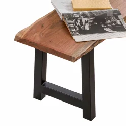 Wohnen Sitzbank Sadello mit Baumkante Akazie massiv