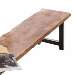 Wohnen Sitzbank Sadello mit Baumkante Akazie massiv