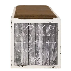 Wohnen Weiße Möbel|Shabby Chic Möbel*Sitzbank Senva im Shabby Chic Look