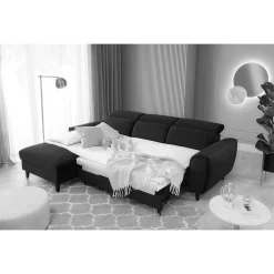 Wohnen 4-Sitzer Bettcouch in Bordeaux Rot - Marissa