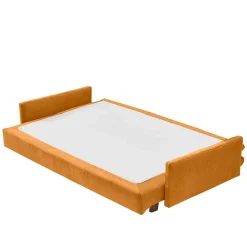 Wohnen Schlafsofas*3-Sitzer Bettcouch in Gelb mit Eiche - Abruzzia