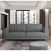Wohnen Schlafsofas*2-Sitzer Bettcouch in Grau Stoffbezug - Vlatu