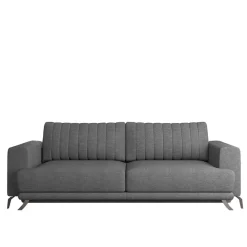Wohnen Schlafsofas*2-Sitzer Bettcouch in Grau Stoffbezug - Vlatu