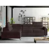 Wohnen Schlafsofas*3-Sitzer Eckcouch in Dunkelbraun Velours - Doan