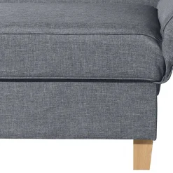 Wohnen 3-Sitzer Recamiere in Jeansblau mit Buche - Foresta