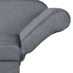 Wohnen 3-Sitzer Recamiere in Jeansblau mit Buche - Foresta