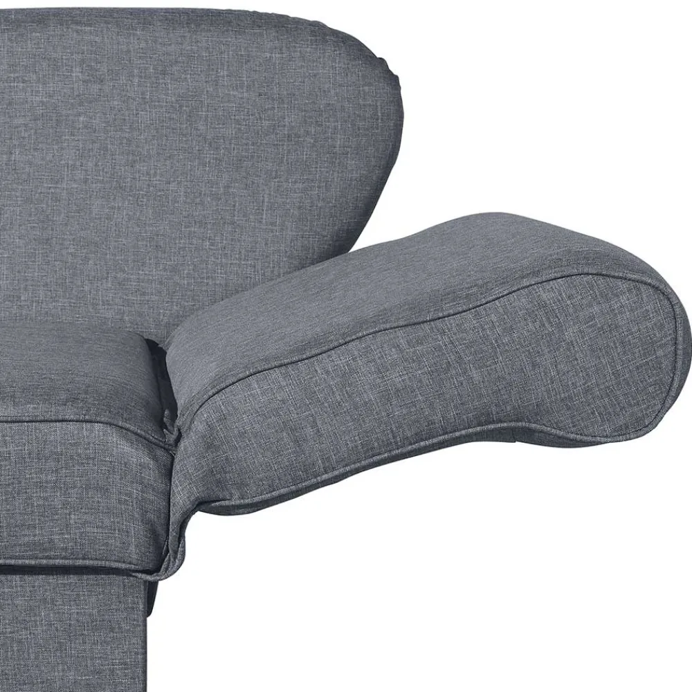 Wohnen 3-Sitzer Recamiere in Jeansblau mit Buche - Foresta