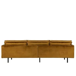 Wohnen Retro Möbel|Sofas*3-Sitzer Samtcouch in Honig Gelb - Saguan
