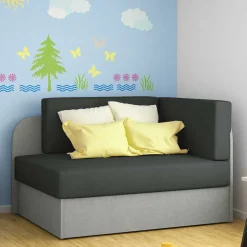 Wohnen 1-Sitzer Schlafsofa in Anthrazit und Hellgrau - Bali