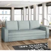 Wohnen Schlafsofas*3-Sitzer Schlafsofa in Graugrün Stoff - Mombrosso