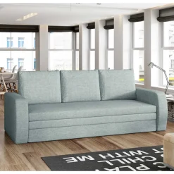 Wohnen Schlafsofas*3-Sitzer Schlafsofa in Graugrün Stoff - Mombrosso