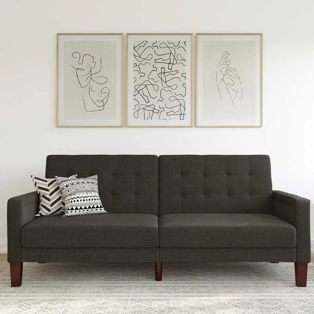 Wohnen Sofas|Sofa*3-Sitzer Schlafsofa in Grau - Memton