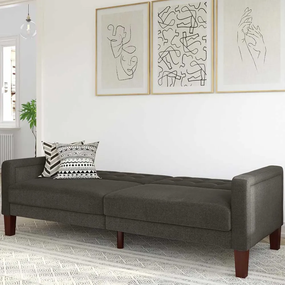 Wohnen Sofas|Sofa*3-Sitzer Schlafsofa in Grau - Memton